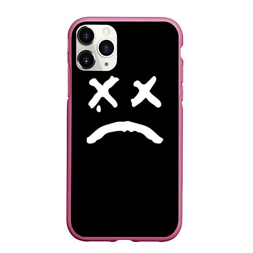 Чехол iPhone 11 Pro матовый Lil Peep: RIP Smile / 3D-Малиновый – фото 1