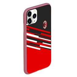Чехол iPhone 11 Pro матовый АC Milan: R&G, цвет: 3D-малиновый — фото 2