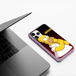 Чехол iPhone 11 Pro матовый Homer Genius, цвет: 3D-сиреневый — фото 2