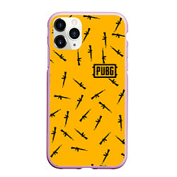 Чехол iPhone 11 Pro матовый PUBG: Yellow Weapon, цвет: 3D-розовый