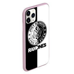 Чехол iPhone 11 Pro матовый Ramones B&W, цвет: 3D-розовый — фото 2