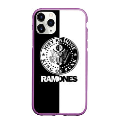 Чехол iPhone 11 Pro матовый Ramones B&W, цвет: 3D-фиолетовый