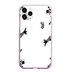 Чехол iPhone 11 Pro матовый FC Juventus: White Original, цвет: 3D-розовый