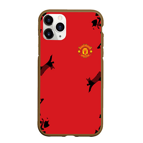 Чехол iPhone 11 Pro матовый FC Manchester United: Red Original / 3D-Коричневый – фото 1