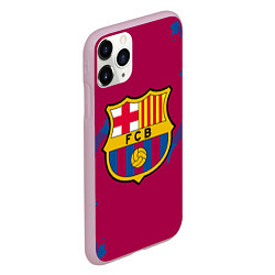 Чехол iPhone 11 Pro матовый FC Barcelona: Purple & Blue, цвет: 3D-розовый — фото 2