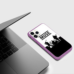 Чехол iPhone 11 Pro матовый Muse B&W, цвет: 3D-фиолетовый — фото 2
