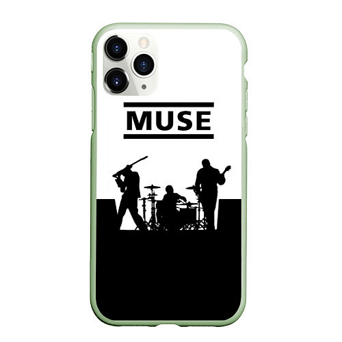 Чехол iPhone 11 Pro матовый Muse B&W / 3D-Салатовый – фото 1