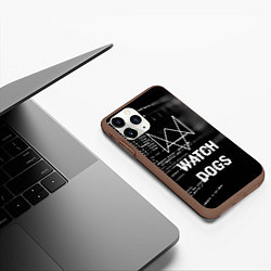 Чехол iPhone 11 Pro матовый Watch Dogs: Hacker, цвет: 3D-коричневый — фото 2