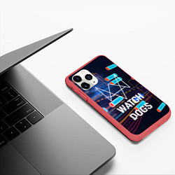 Чехол iPhone 11 Pro матовый Watch Dogs, цвет: 3D-красный — фото 2