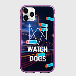 Чехол iPhone 11 Pro матовый Watch Dogs, цвет: 3D-фиолетовый