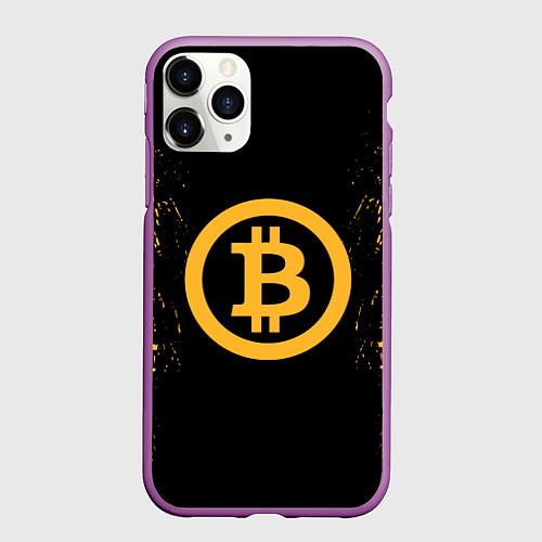 Чехол iPhone 11 Pro матовый Bitcoin Master / 3D-Фиолетовый – фото 1