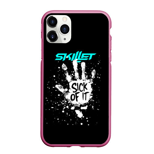 Чехол iPhone 11 Pro матовый Skillet: Sick of it / 3D-Малиновый – фото 1