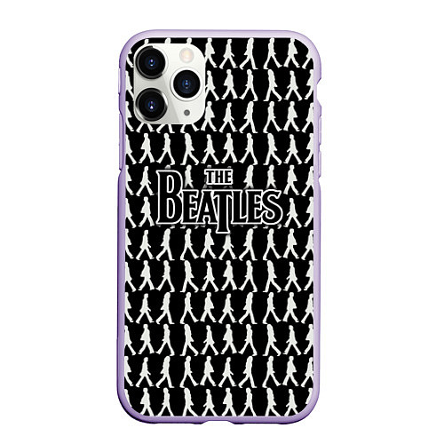 Чехол iPhone 11 Pro матовый The Beatles / 3D-Светло-сиреневый – фото 1