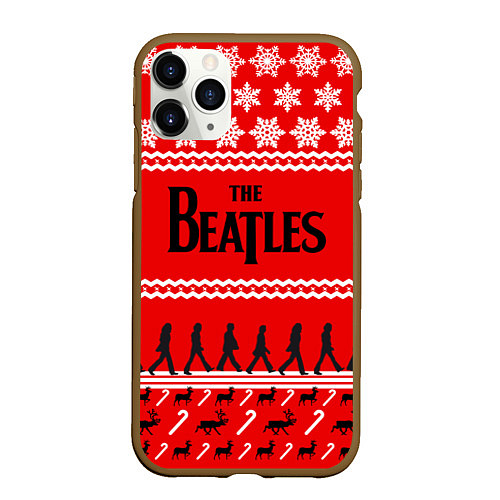 Чехол iPhone 11 Pro матовый The Beatles: New Year / 3D-Коричневый – фото 1