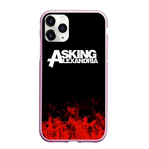 Чехол iPhone 11 Pro матовый Asking Alexandria: Flame / 3D-Розовый – фото 1