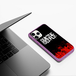 Чехол iPhone 11 Pro матовый Suicide Silence: Red Flame, цвет: 3D-фиолетовый — фото 2