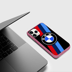 Чехол iPhone 11 Pro матовый BMW 2021 M SPORT БМВ М СПОРТ, цвет: 3D-малиновый — фото 2