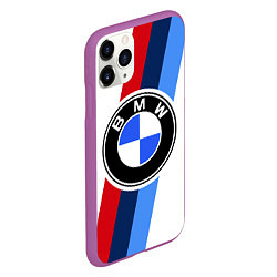 Чехол iPhone 11 Pro матовый BMW M: White Sport, цвет: 3D-фиолетовый — фото 2