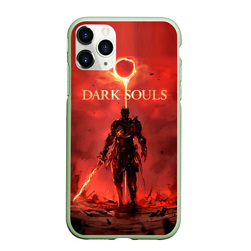 Чехол iPhone 11 Pro матовый Dark Souls: Red Sunrise / 3D-Салатовый – фото 1