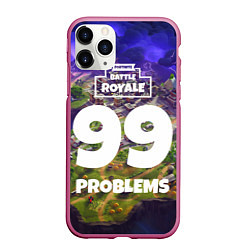 Чехол iPhone 11 Pro матовый Fortnite: 99 Problems, цвет: 3D-малиновый