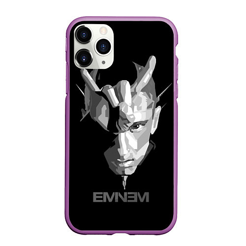 Чехол iPhone 11 Pro матовый Eminem B&G / 3D-Фиолетовый – фото 1