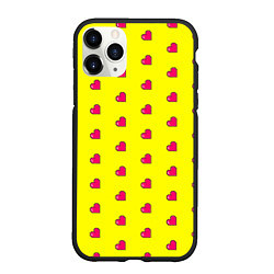 Чехол iPhone 11 Pro матовый 8 bit yellow love