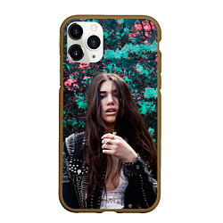 Чехол iPhone 11 Pro матовый Dua Lipa: Floral, цвет: 3D-коричневый