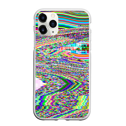 Чехол iPhone 11 Pro матовый Optical Glitch / 3D-Белый – фото 1