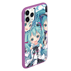 Чехол iPhone 11 Pro матовый Hatsune Miku, цвет: 3D-фиолетовый — фото 2