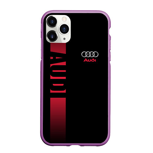 Чехол iPhone 11 Pro матовый Audi: Black Sport / 3D-Фиолетовый – фото 1