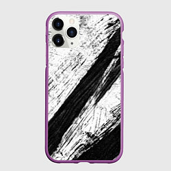 Чехол iPhone 11 Pro матовый Белый и черный, цвет: 3D-фиолетовый