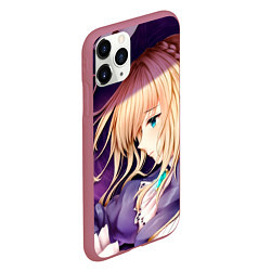 Чехол iPhone 11 Pro матовый Violet Evergarden, цвет: 3D-малиновый — фото 2