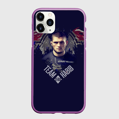 Чехол iPhone 11 Pro матовый Team Habib 1988 / 3D-Фиолетовый – фото 1