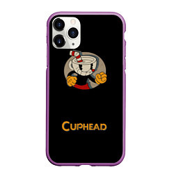 Чехол iPhone 11 Pro матовый Cuphead: Black Mugman, цвет: 3D-фиолетовый