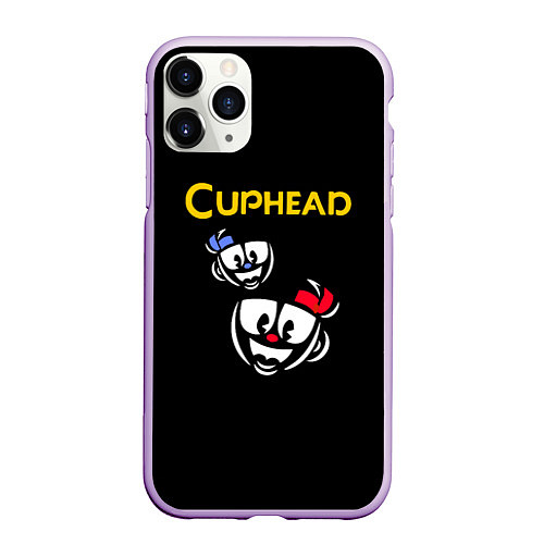 Чехол iPhone 11 Pro матовый Cuphead: Mugman Faces / 3D-Сиреневый – фото 1