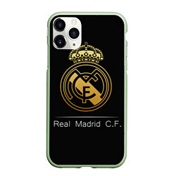 Чехол iPhone 11 Pro матовый FC Real Madrid: Gold Edition, цвет: 3D-салатовый