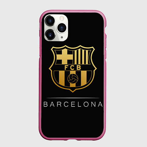 Чехол iPhone 11 Pro матовый Barcelona Gold Edition / 3D-Малиновый – фото 1