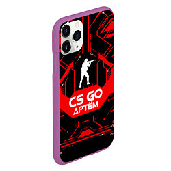 Чехол iPhone 11 Pro матовый CS:GO - Артём, цвет: 3D-фиолетовый — фото 2