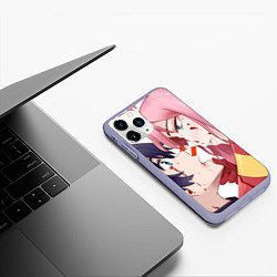 Чехол iPhone 11 Pro матовый Darling in the FranXX, цвет: 3D-светло-сиреневый — фото 2