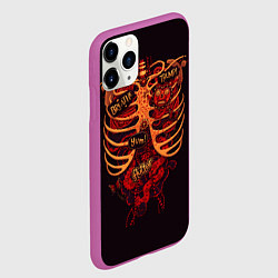 Чехол iPhone 11 Pro матовый Человеческий скелет, цвет: 3D-фиолетовый — фото 2