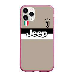 Чехол iPhone 11 Pro матовый FC Juventus: Away 18/19, цвет: 3D-малиновый