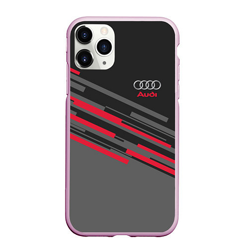 Чехол iPhone 11 Pro матовый AUDI SPORT / 3D-Розовый – фото 1