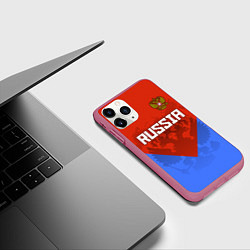 Чехол iPhone 11 Pro матовый Russia Red & Blue, цвет: 3D-малиновый — фото 2