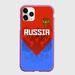 Чехол iPhone 11 Pro матовый Russia Red & Blue, цвет: 3D-фиолетовый
