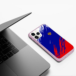 Чехол iPhone 11 Pro матовый RUSSIA SPORT, цвет: 3D-розовый — фото 2