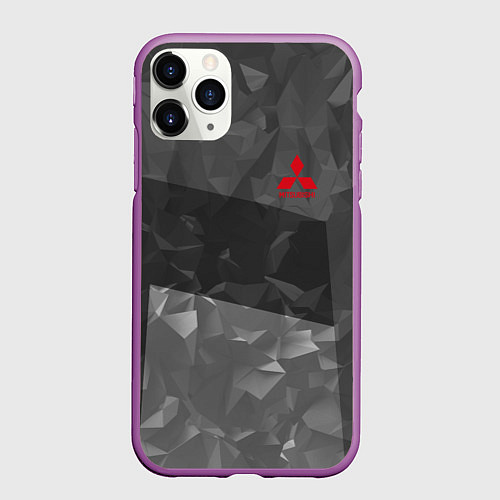 Чехол iPhone 11 Pro матовый MITSUBISHI SPORT / 3D-Фиолетовый – фото 1
