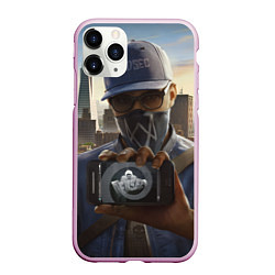 Чехол iPhone 11 Pro матовый Watch Dogs Man, цвет: 3D-розовый