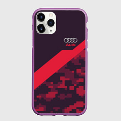 Чехол iPhone 11 Pro матовый Audi: Red Pixel, цвет: 3D-фиолетовый