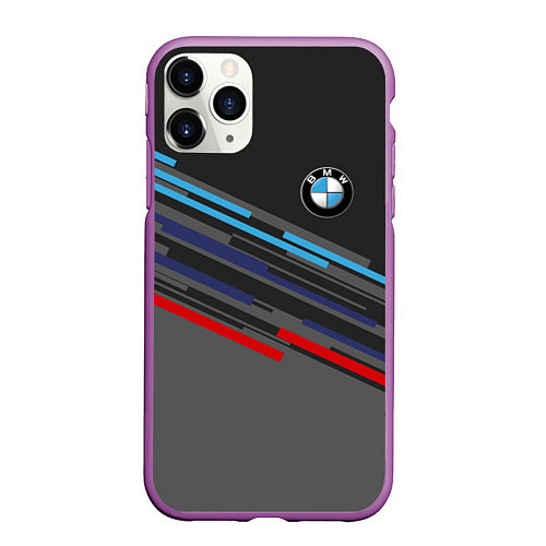 Чехол iPhone 11 Pro матовый BMW BRAND COLOR / 3D-Фиолетовый – фото 1