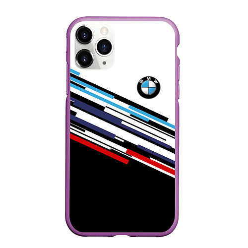 Чехол iPhone 11 Pro матовый BMW BRAND COLOR БМВ / 3D-Фиолетовый – фото 1